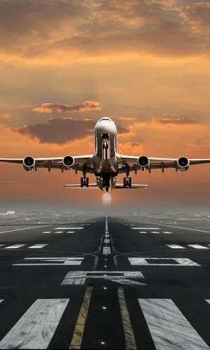 Aircraft taking off from a runway