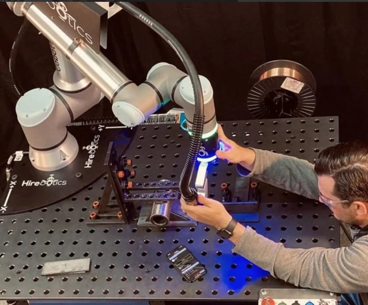 Cobot Welder from Hirebotics includes all necessary hardware, software
