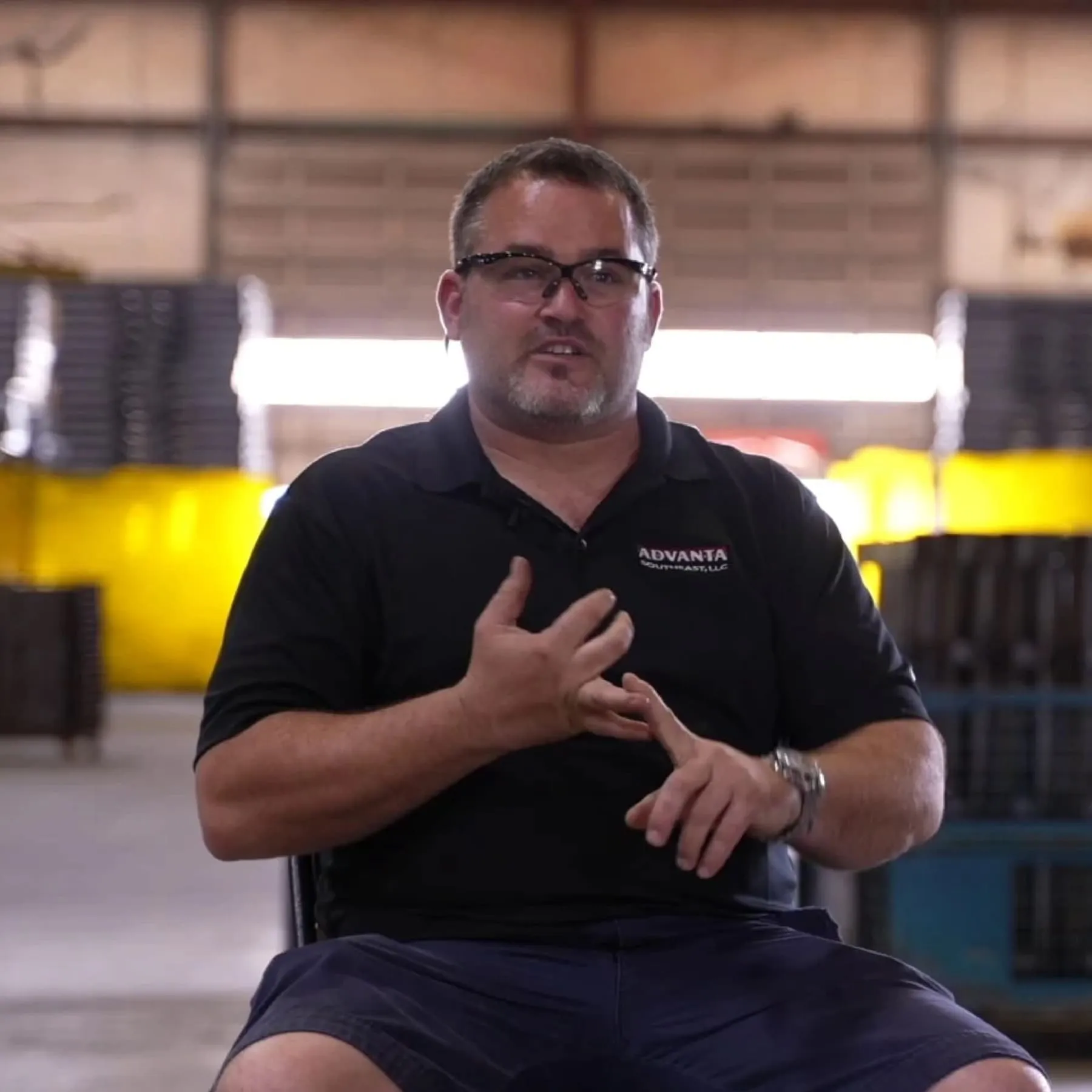 Mark Moye on the floor at Advanta Southeast